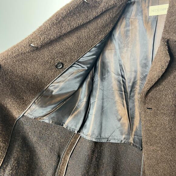 Nicole Farhi Coat Womens 6 Alpaca Wool Mohair Blend Double Breasted Made Italy - Picture 11 of 14